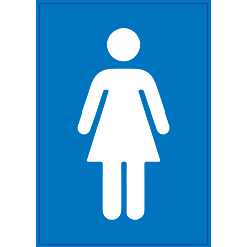 Restroom Stickers Vinyl Female White On Blue